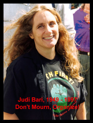 Judi Bari at Headwaters Forest Rally, September 1996,  Nicholas Wilson